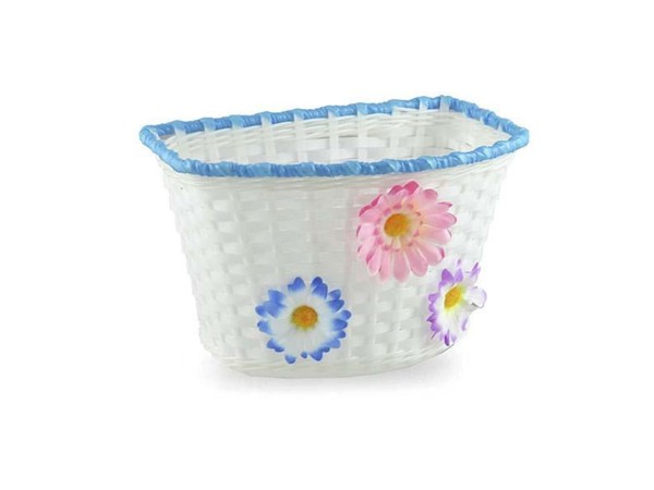 CESTA 16" BLANCO/AZUL FLORES