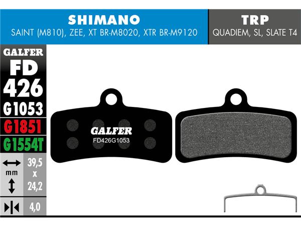 PASTILLAS FRENO GALFER DISCO STANDARD BRAKE PAD SHIMANO SAIN