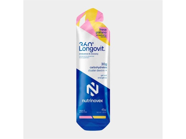 NUTRINOVEX GEL LONGOVIT FRESA/PLÁTANO 45 GR+BCAA´S