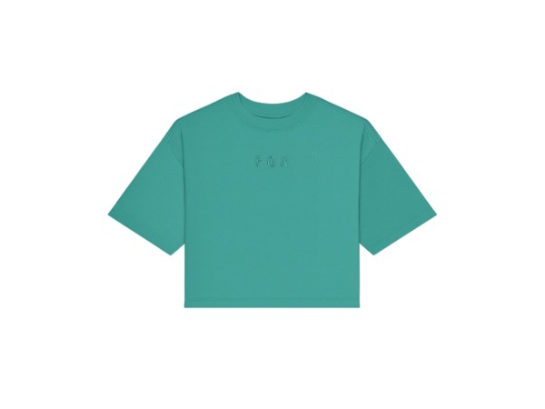 CAMISETA CROP MUJER WORDMARK PREMIUM VERDE