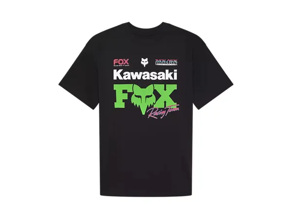 CAMISETA MUJER FOX X KAWASAKI NEGRO