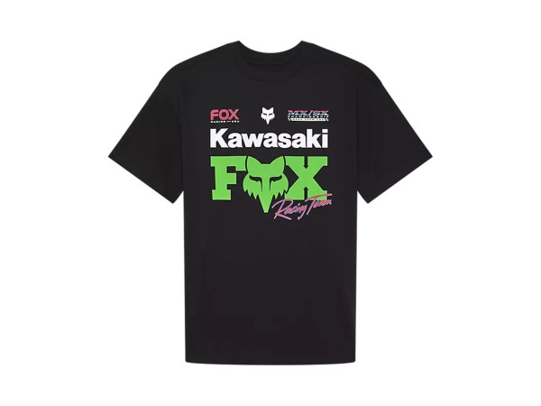 CAMISETA MUJER FOX X KAWASAKI NEGRO