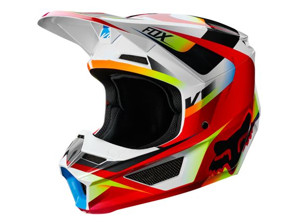 FOX CASCO JUNIOR V1 MOTIF ROJO BLANCO