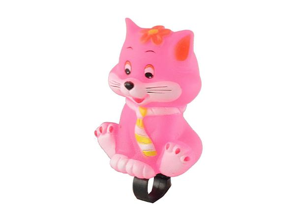 BOCINA PLASTICO DE MUÑECO GATO ROSA