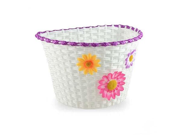 CESTA 20/24" PLASTICO 280X180MM ROSA/LILA FLORES